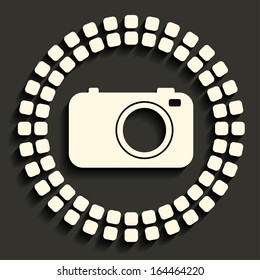 camera icon in dark style, eps10 vector