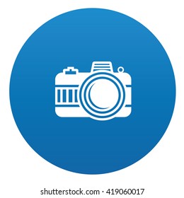 Camera icon design on blue background,vector