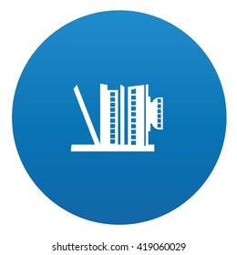 Camera icon design on blue background,vector
