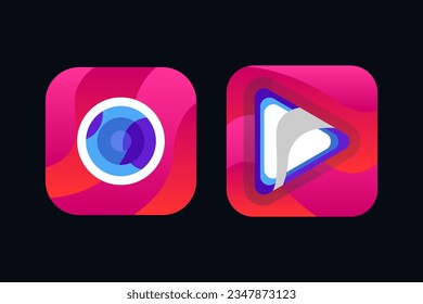 Diseño de iconos de cámara listo para usar