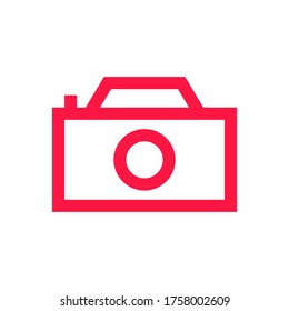 Diseño de iconos de cámara con estilo de color rojo