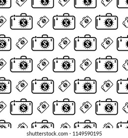Camera Icon Design, Camera Seamless Pattern Vector Art Illustration