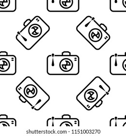 Camera Icon Design, Camera Seamless Pattern Vector Art Illustration
