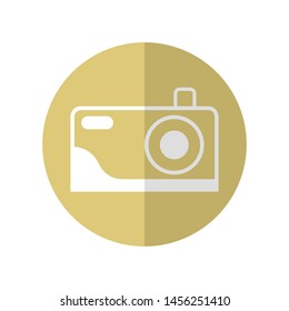 Camera icon design for showing that place can take a picture. Vector illustration isolated on white background with shadow.