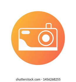 Camera icon design for showing that place can take a picture. Vector illustration isolated on white background for web design, mobile application.