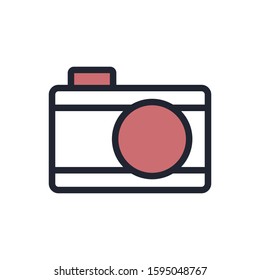 Camera icon design template, color style