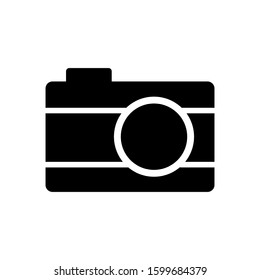 Camera icon design template, glyph style, flat vector
