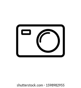 Camera icon design template, outlined style, editable stroke