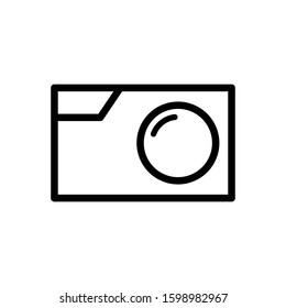 Camera icon design template, outlined style, editable stroke