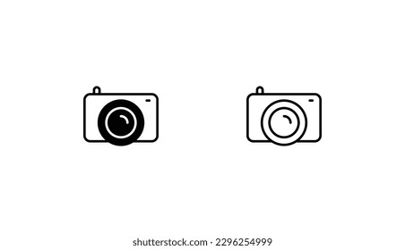 camera icon design with white background stock illustration