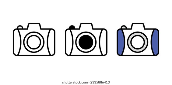 Camera icon design with white background stock illustration