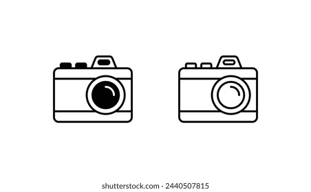 Camera icon design with white background stock illustration