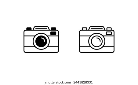 Camera icon design with white background stock illustration