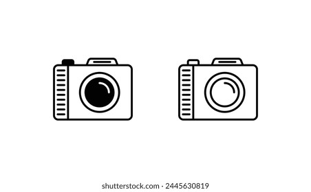 Camera icon design with white background stock illustration