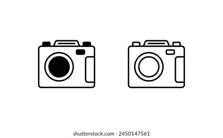 Camera icon design with white background stock illustration