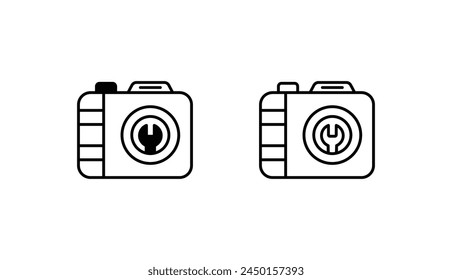 Camera icon design with white background stock illustration