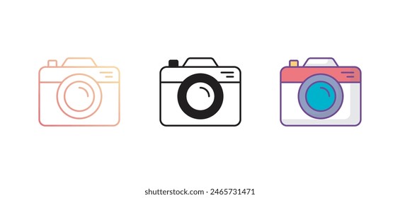 Camera icon design with white background stock illustration