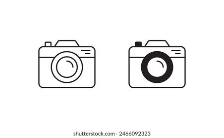 Camera icon design with white background stock illustration