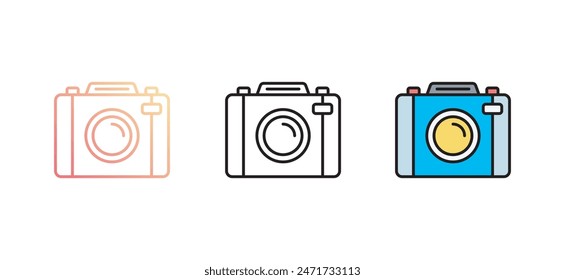 Camera icon design with white background stock illustration