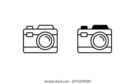 Camera icon design with white background stock illustration