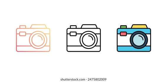 Camera icon design with white background stock illustration