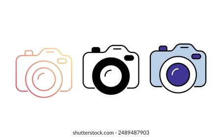 Camera icon design with white background stock illustration