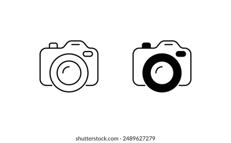 Camera icon design with white background stock illustration