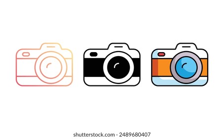 Camera icon design with white background stock illustration