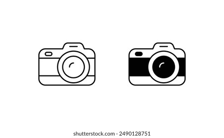 Camera icon design with white background stock illustration