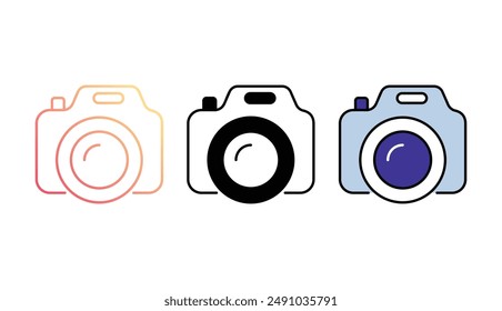 Camera icon design with white background stock illustration