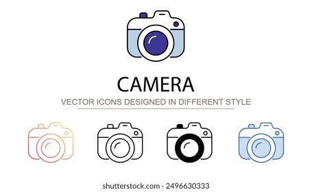 Camera icon design with white background stock illustration