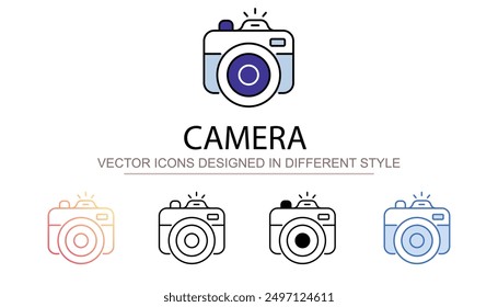 Camera icon design with white background stock illustration