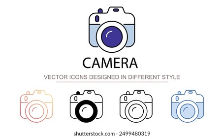 Camera icon design with white background stock illustration