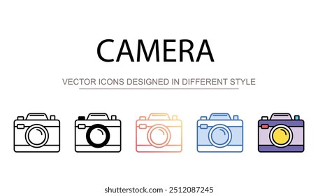 Camera icon design with white background stock illustration