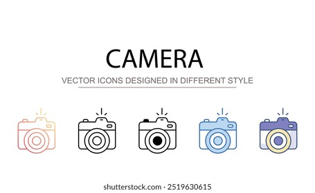 Camera icon design with white background stock illustration