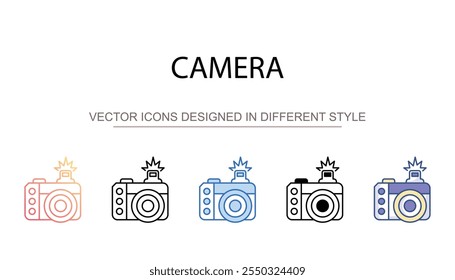 Camera icon design with white background stock illustration