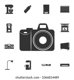 camera icon. Detailed set of household items icons. Premium quality graphic design. One of the collection icons for websites, web design, mobile app on white background