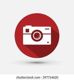 Camera icon, digital logotype of photo camera vector illustration 