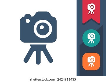 Camera Icon. Digital Camera, Photo, Photography, Camera Stand. Professional, pixel perfect vector icon.