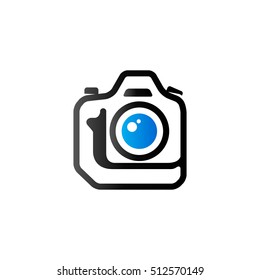 Camera icon in duo tone color. Photography digital SLR