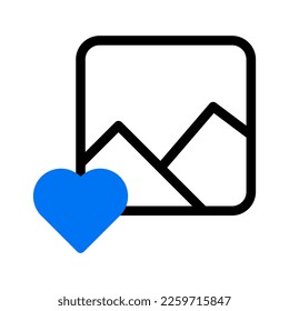 camera icon duotone blue style valentine illustration vector element and symbol perfect. Icon sign from modern collection for web.