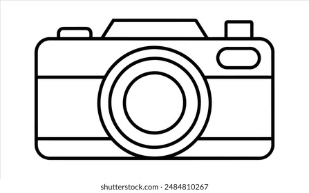 camera icon. Editable stroke. Vector illustration.