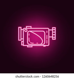camera icon. Elements of Media in neon style icons. Simple icon for websites, web design, mobile app, info graphics