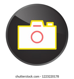 camera icon for entertainment media application or button for website, user interface design