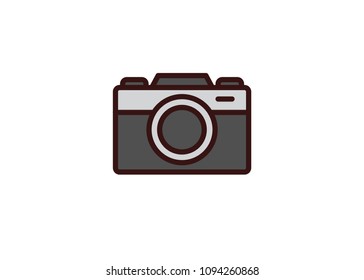 Camera icon, filled line icon