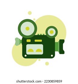 Camera icon, filmmaking device, video movie clapper equipment. Web Vector Illustrations.
