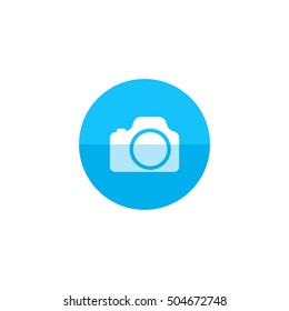 Camera icon in flat color circle style. Photography picture electronic imaging