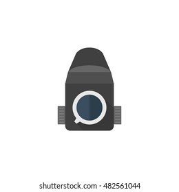 Camera icon in flat color style. Vintage retro photography photo mechanical analog film shooting medium format