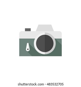 Camera icon in flat color style. Photography picture electronic imaging