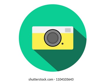Camera icon with flat design